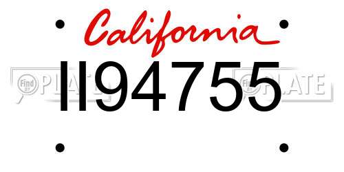 II94755 California License Plate