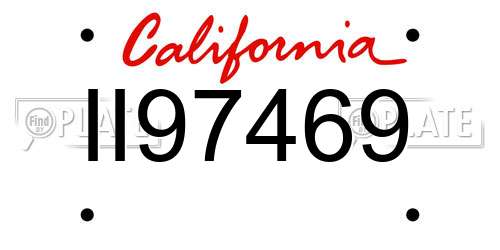 II97469 California License Plate