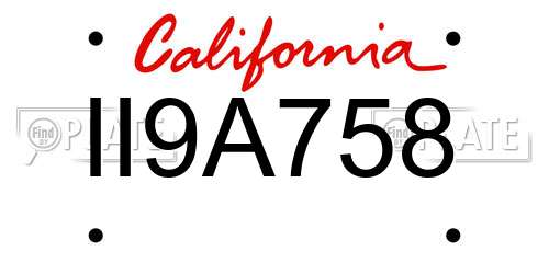 II9A758 California License Plate