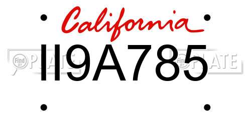 II9A785 California License Plate