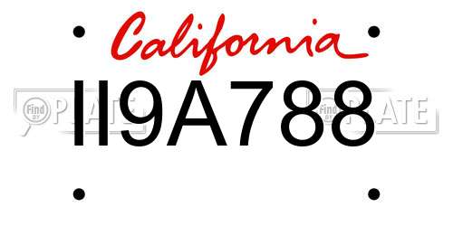 II9A788 California License Plate