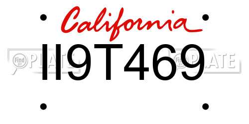 II9T469 California License Plate