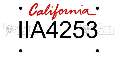 IIA4253 California License Plate