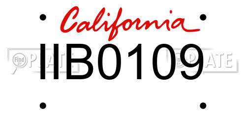IIB0109 California License Plate