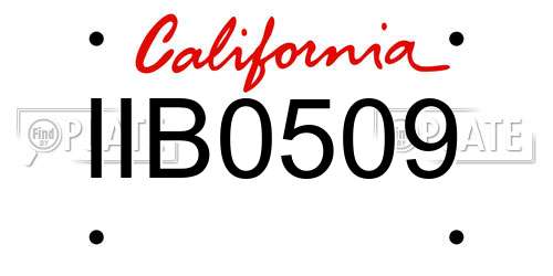 IIB0509 California License Plate