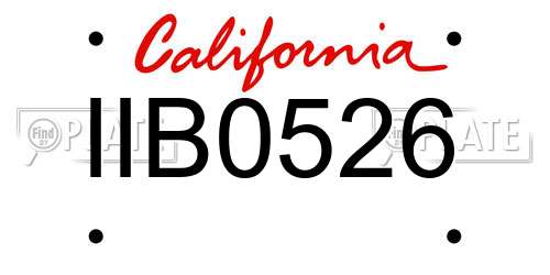 IIB0526 California License Plate