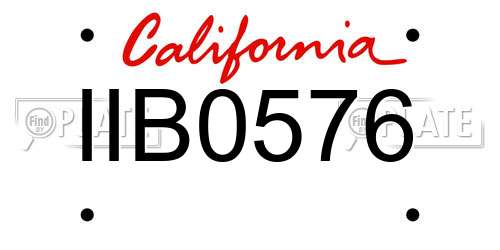 IIB0576 California License Plate