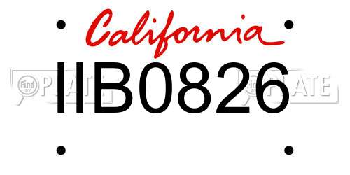 IIB0826 California License Plate