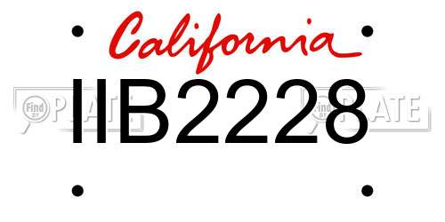 IIB2228 California License Plate
