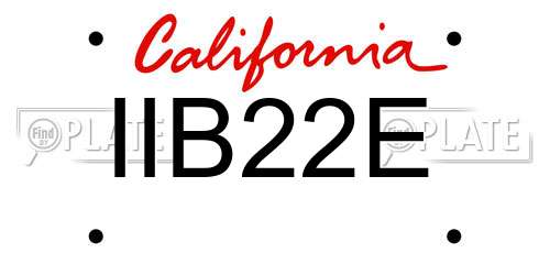 IIB22E California License Plate