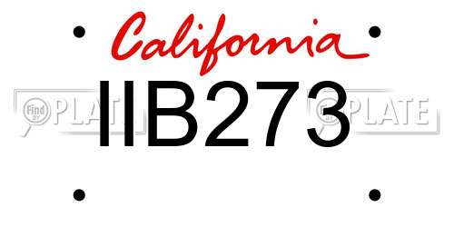 IIB273 California License Plate