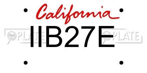 IIB27E California License Plate