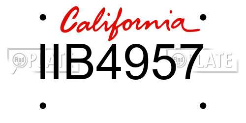 IIB4957 California License Plate