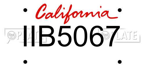 IIB5067 California License Plate