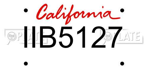 IIB5127 California License Plate