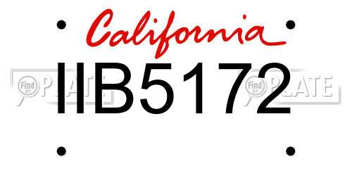 IIB5172 California License Plate