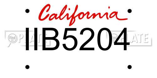 IIB5204 California License Plate