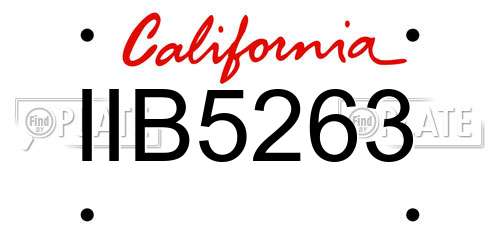 IIB5263 California License Plate