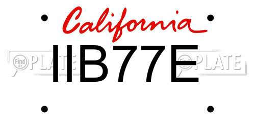 IIB77E California License Plate