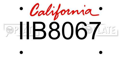 IIB8067 California License Plate