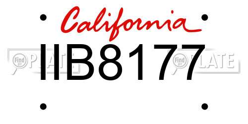 IIB8177 California License Plate