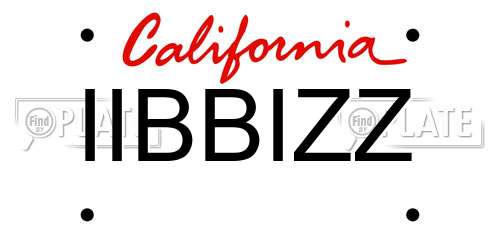 IIBBIZZ California License Plate