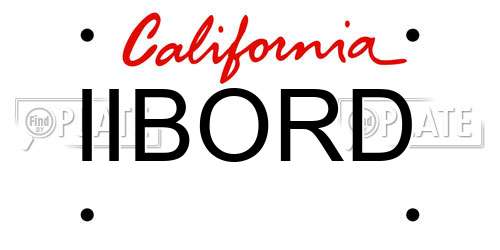 IIBORD California License Plate