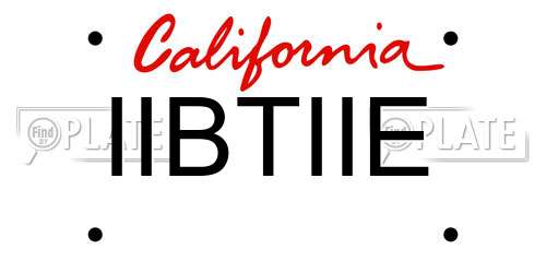 IIBTIIE California License Plate