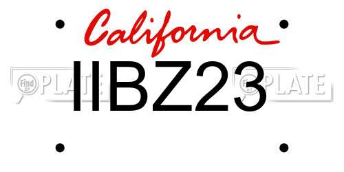 IIBZ23 California License Plate