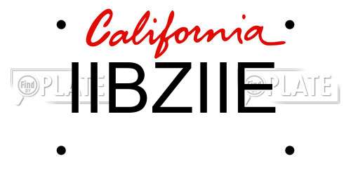IIBZIIE California License Plate