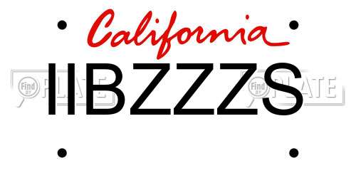 IIBZZZS California License Plate