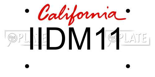 IIDM11 California License Plate