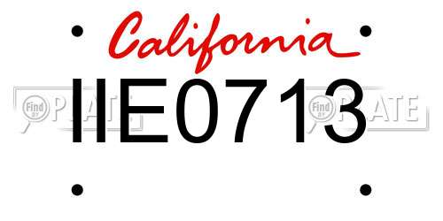 IIE0713 California License Plate
