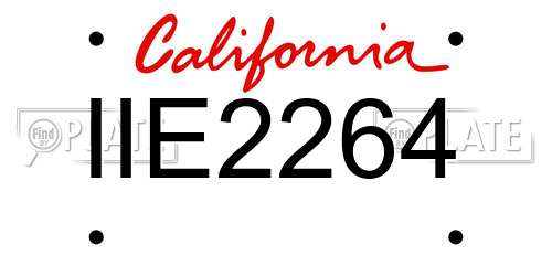 IIE2264 California License Plate