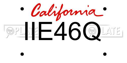 IIE46Q California License Plate