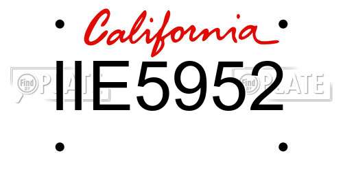 IIE5952 California License Plate