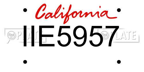 IIE5957 California License Plate