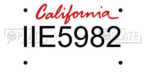 IIE5982 California License Plate