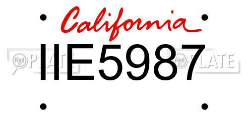 IIE5987 California License Plate