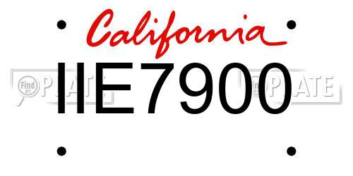 IIE7900 California License Plate