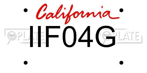 IIF04G California License Plate
