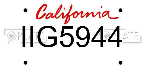 IIG5944 California License Plate