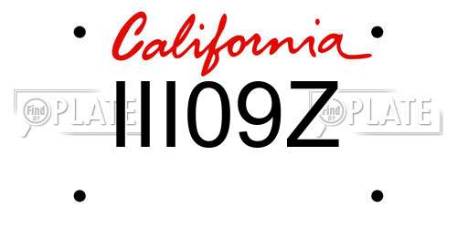 III09Z California License Plate