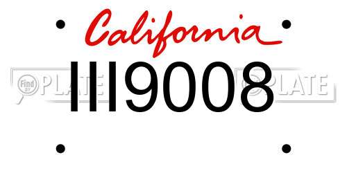 III9008 California License Plate