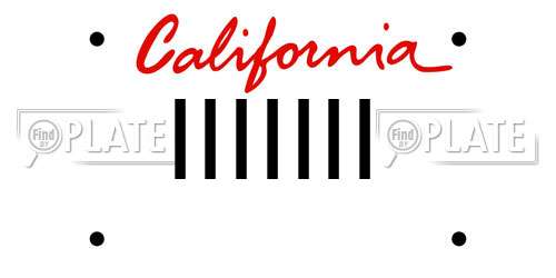 IIIIIII California License Plate
