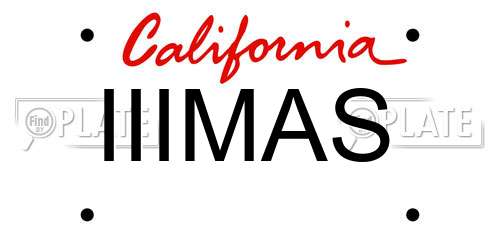 IIIMAS California License Plate