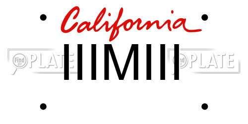 IIIMIII California License Plate
