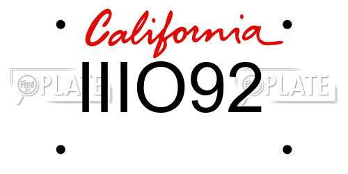 IIIO92 California License Plate