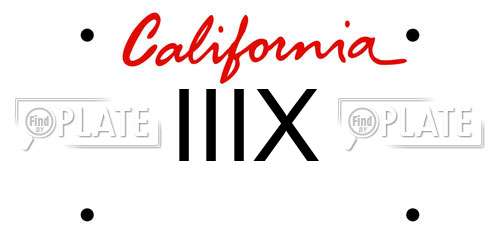 IIIX California License Plate