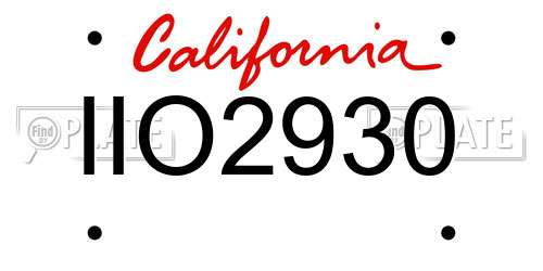 IIO2930 California License Plate